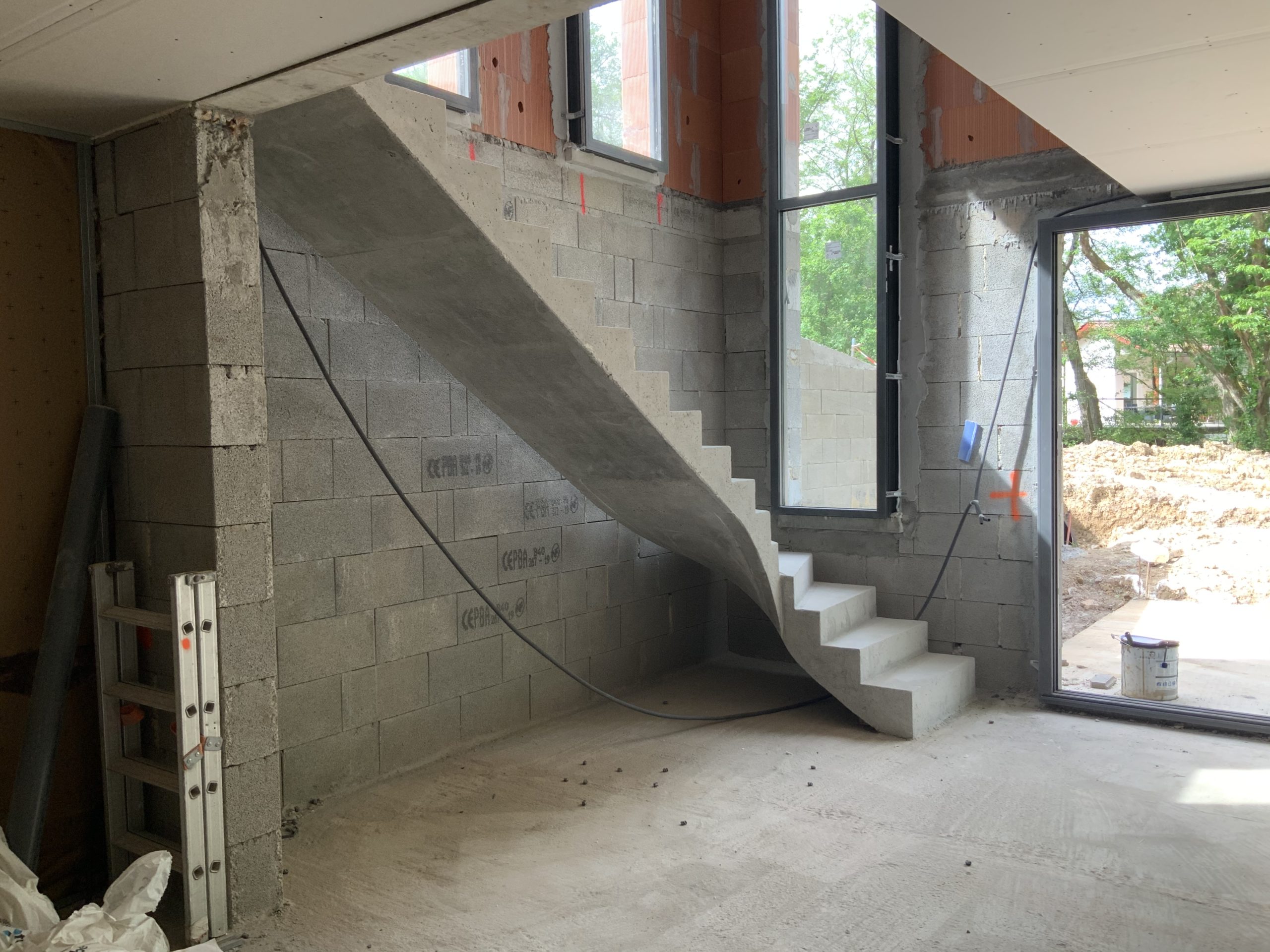 Réalisation d'un escalier béton intérieur