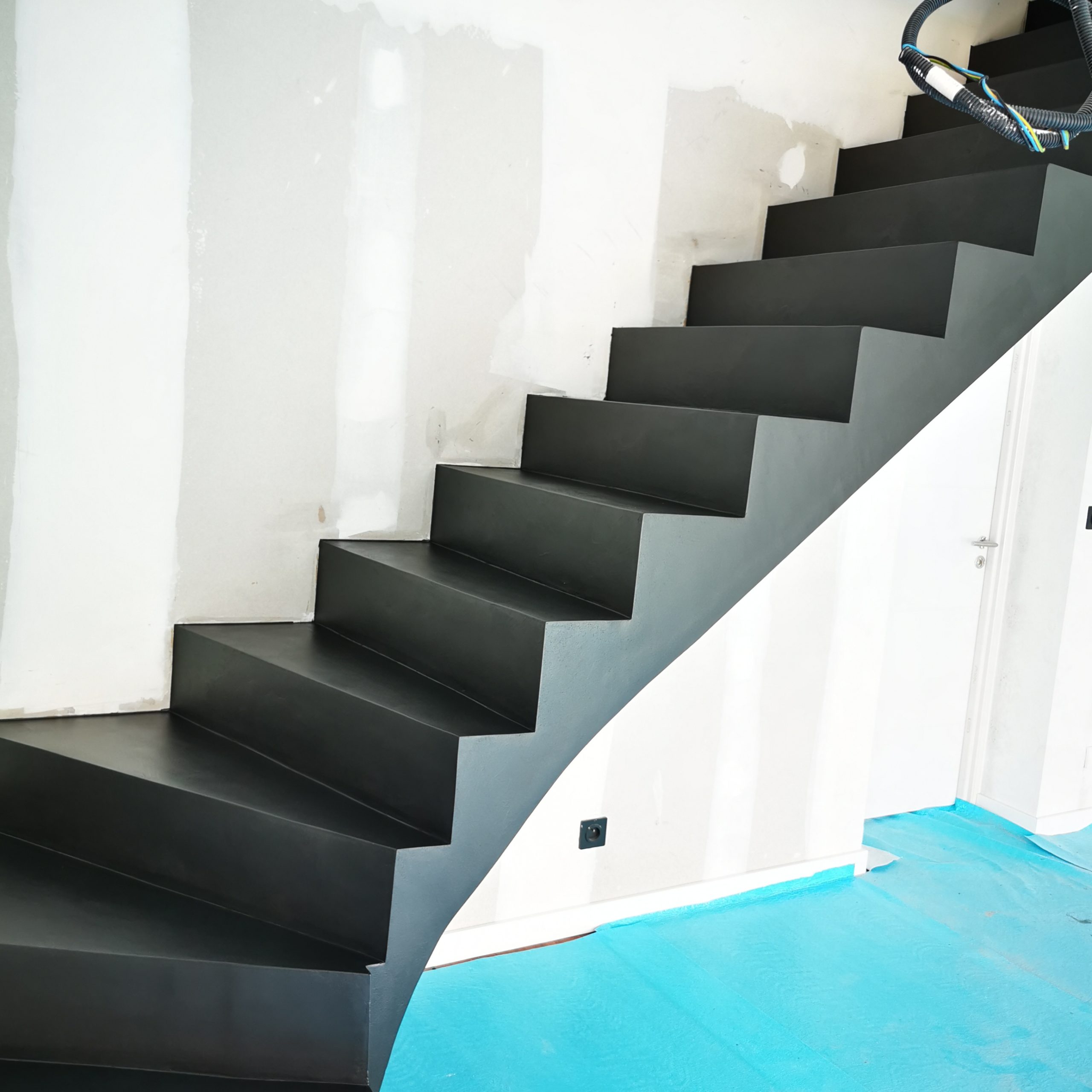 Beton cire sur un escalier intérieur