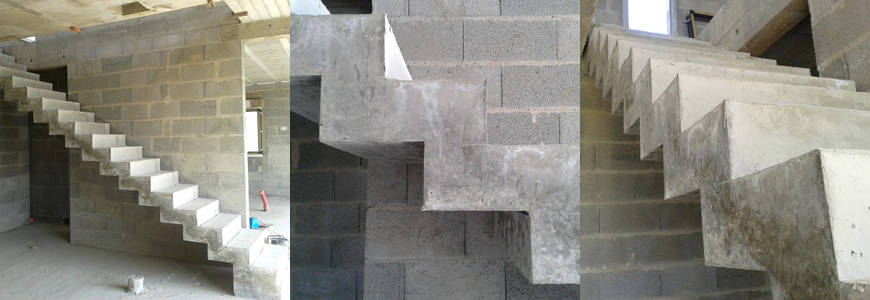 Escalier en béton à crémaillère Gard