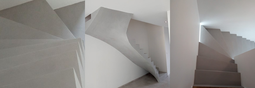 Escalier béton à paillasse réalisé en Aquitaine