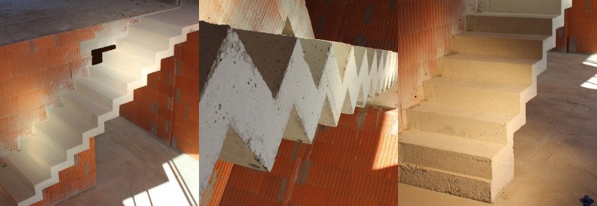 ’escalier à crémaillère contre cloison