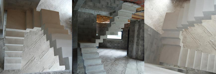Escalier béton intérieur à crémaillère